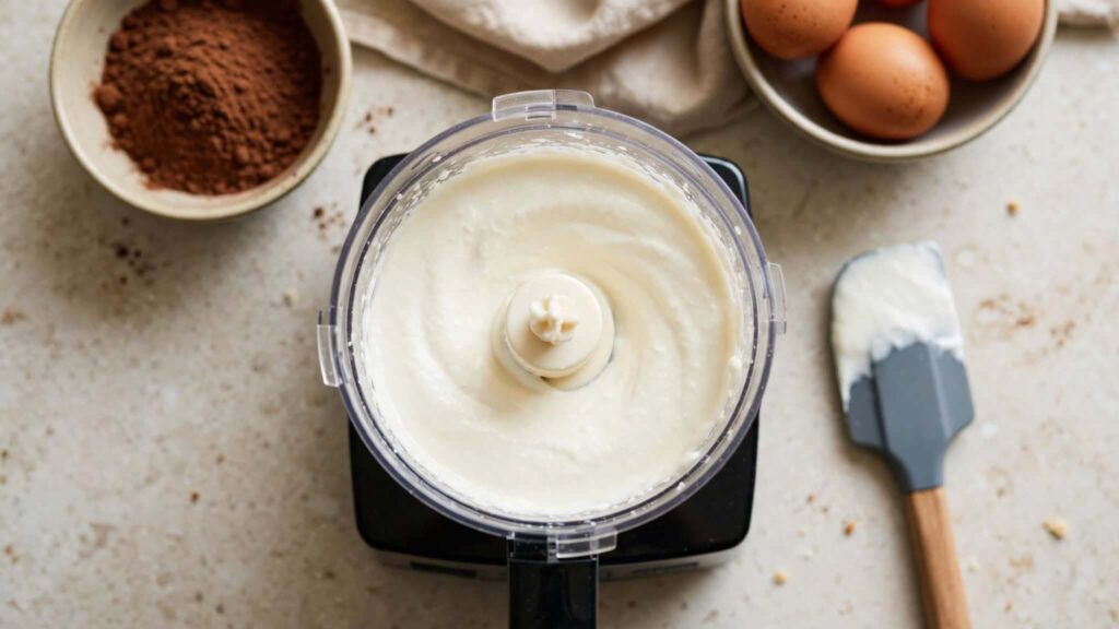 blending cottage cheese until smooth for protein brownies