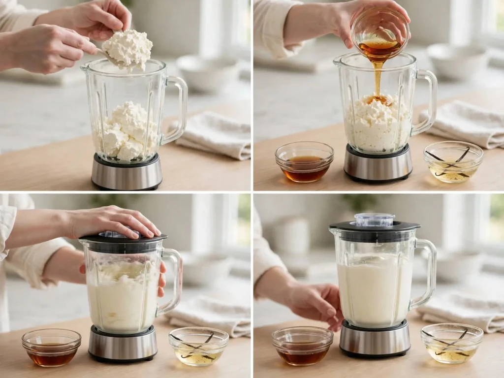 Blended cottage cheese for protein cookie dough